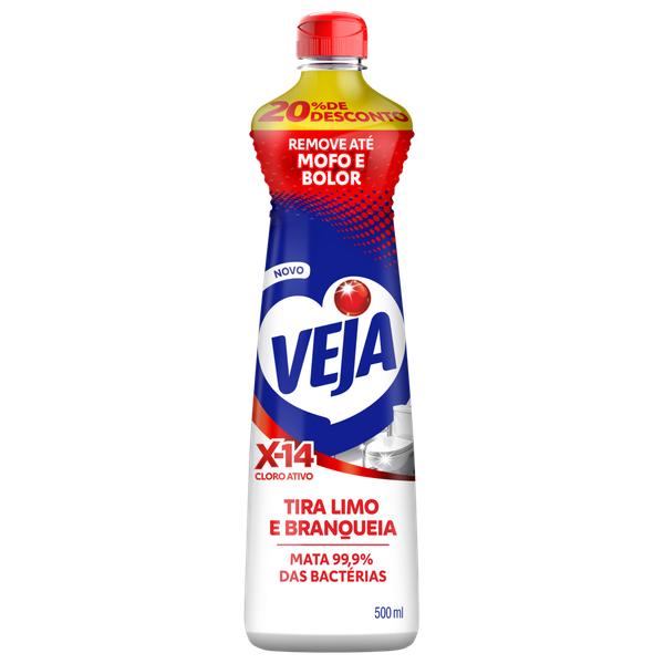 Limpador Veja X-14 Tira Limo Squeeze Leve 500ml Pague 400ml