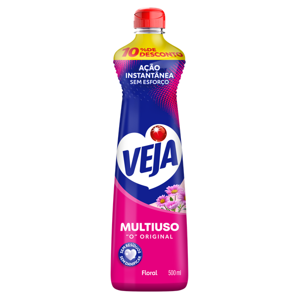 Limpador Multiuso Veja Leve 500ml Pague 450ml Floral
