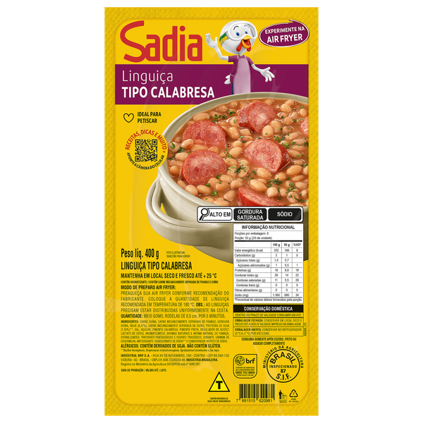 Linguiça Calabresa Sadia 400g