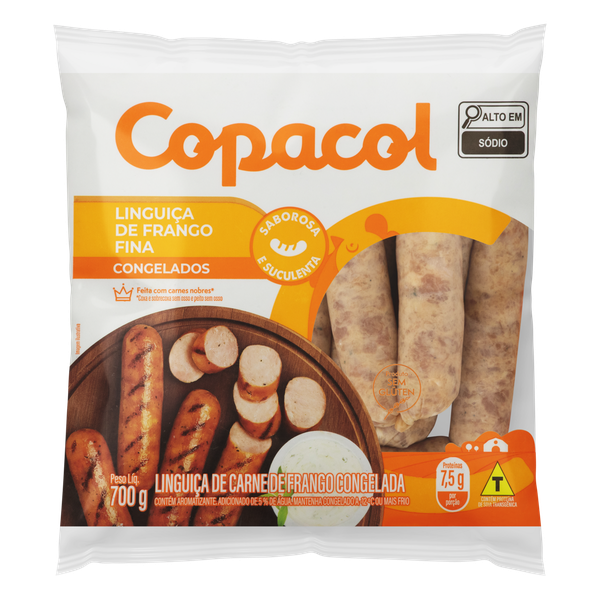 Linguiça Frango Fina Copacol Pacote Congelada 700g