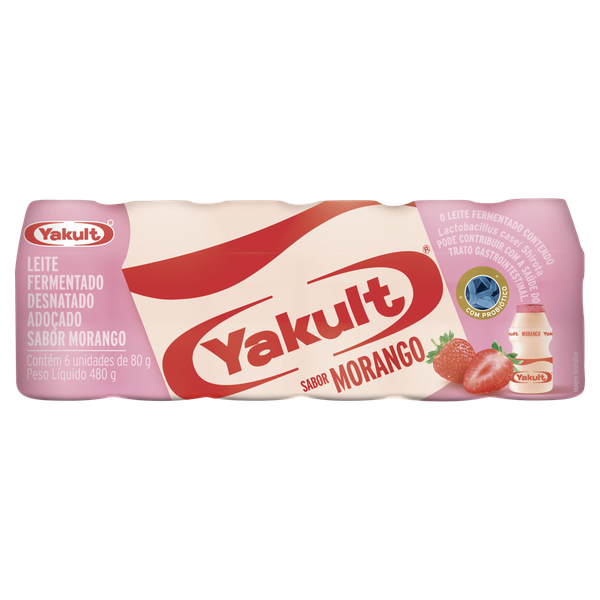 Leite Fermentado Yakult Morango 6x80G