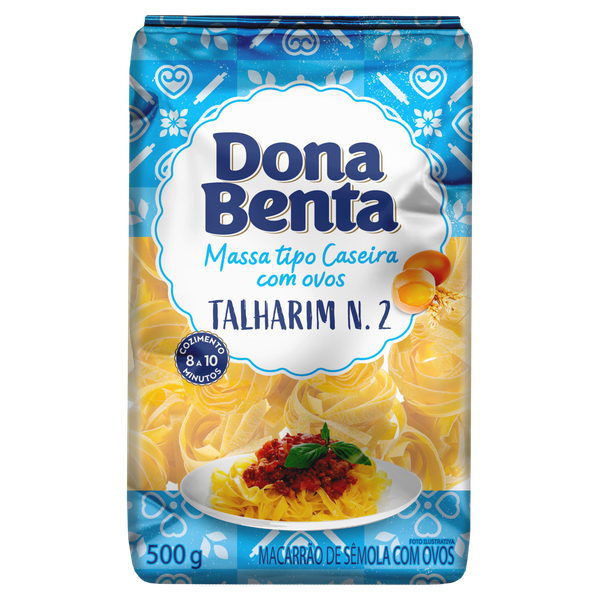 Macarrão Dona Benta Talharim N°2 Com Ovos 500g
