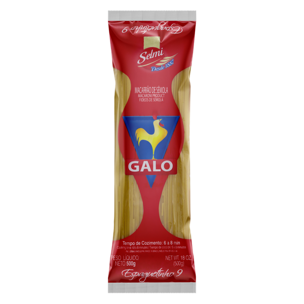 Macarrão Galo Espaguete N°9 Sêmola 500g