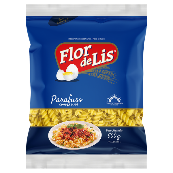 Macarrão Flor de Lis Parafuso com Ovos 500g