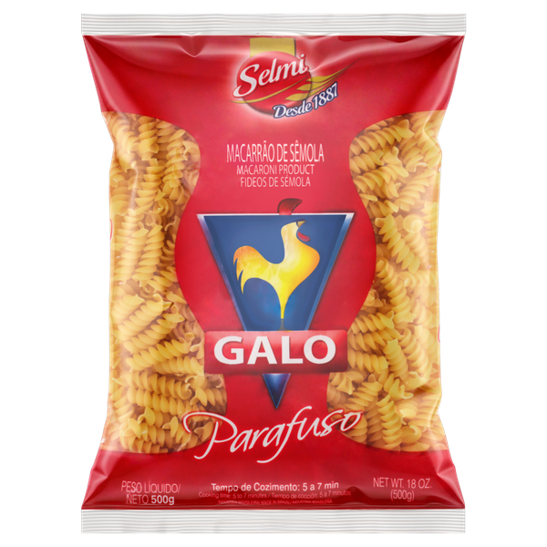 Macarrão Galo Parafuso N°2 Sêmola 500g
