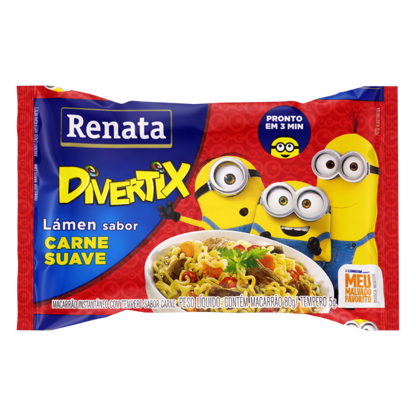 Macarrão Instantâneo Renata Minions Carne Suave 85g