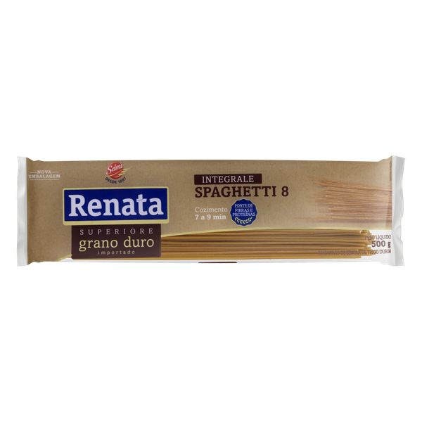 Macarrão Renata Spaghetti Integral Grano Duro Nº 8 500g