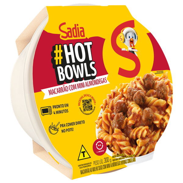 Macarrão Sadia Hot Bowls Mini Almôndegas 300g