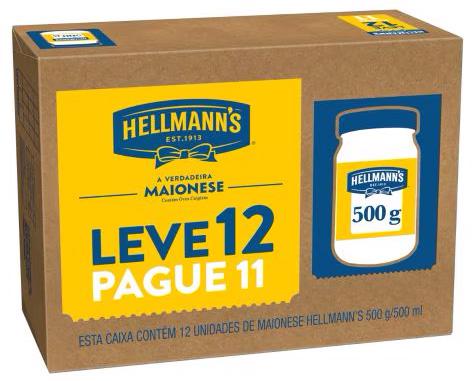 Pack Maionese Hellmann's Pote 500g Cada Leve 12 Pague 11 Unidades