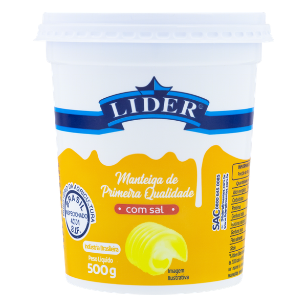 Manteiga Líder com Sal 500g