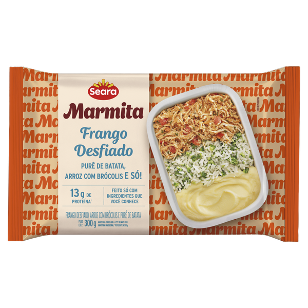 Marmita Seara Frango Desfiado com Arroz, Brócolis e Purê 300g