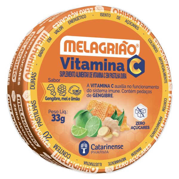 Melagrião Pastilha Vitc Limão Mel 20 Unidades