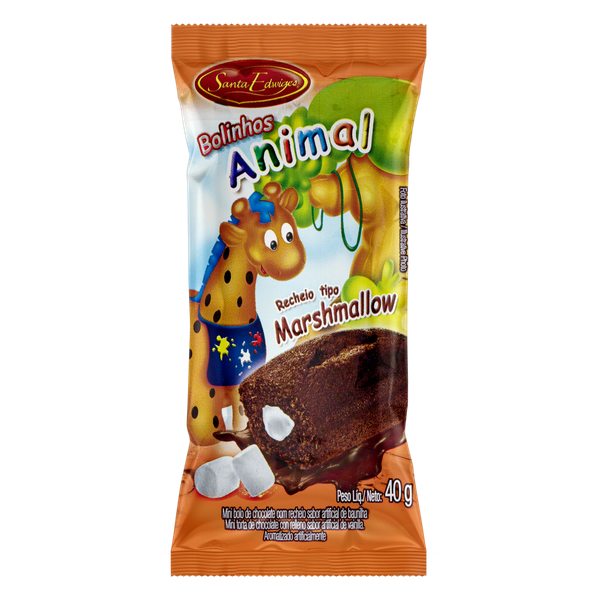 Mini Bolo Santa Edwiges Chocolate Recheio Marshmallow 40g