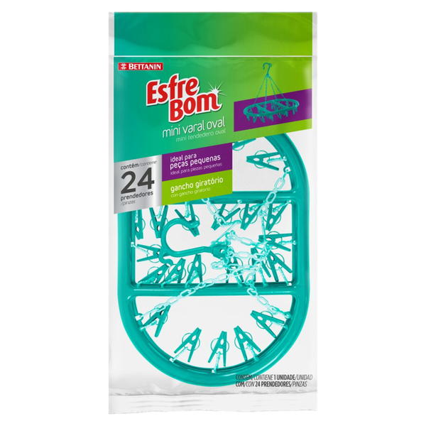 Mini Varal EsfreBom Oval 24 Prendedores