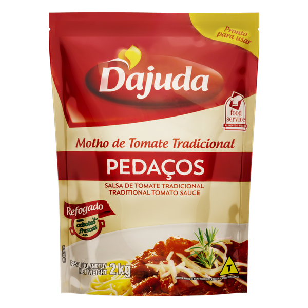 Molho de Tomate D'Ajuda Sachê Pedaços 2kg
