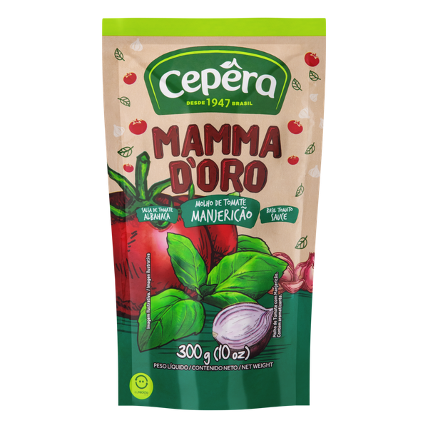 Molho de Tomate Cepêra Mammadoro Sachê Manjericão 300g