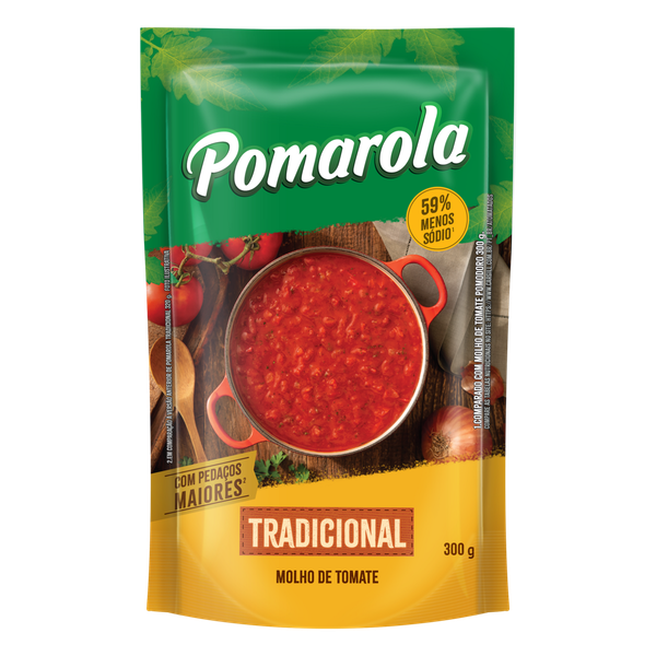 Molho de Tomate Pomarola Sachê Tradicional 300g