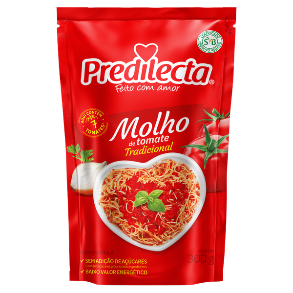 Molho de Tomate Predilecta Sachê Tradicional 300g