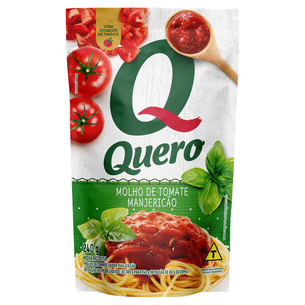 Molho de Tomate Manjericão Quero Sachê 240g