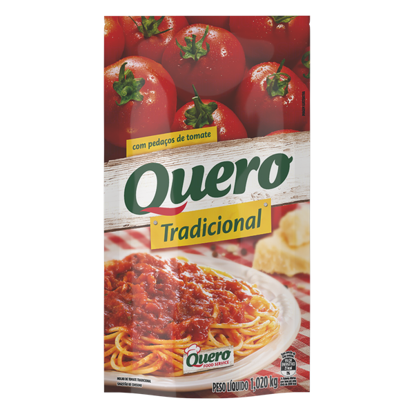 Molho de Tomate Quero Sachê Tradicional 1,02kg