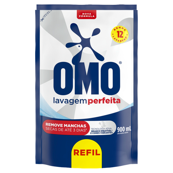 Lava Roupas Omo Lavagem Perfeita Sachê 900ml