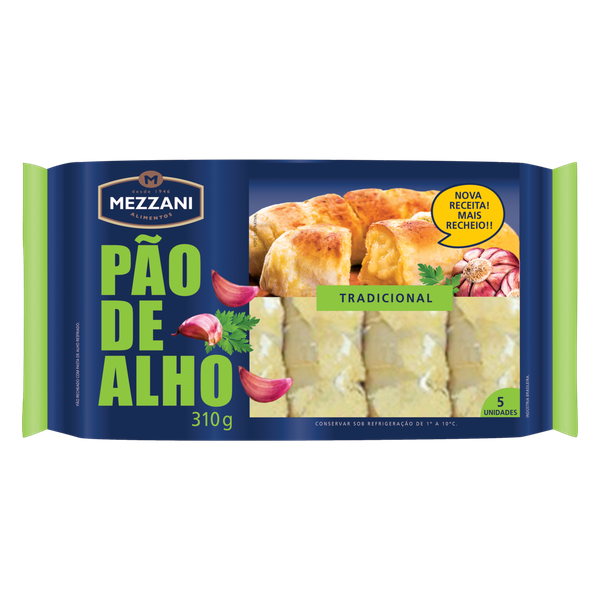 Pão de Alho Mezzani Baguete Tradicional 310g
