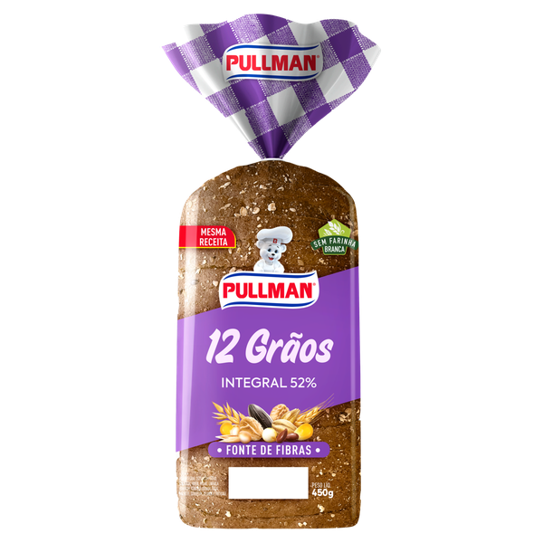 Pão Pullman Integral 12 Grãos 450g