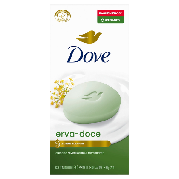 Sabonete Dove Erva Doce/Camomila 6x90g