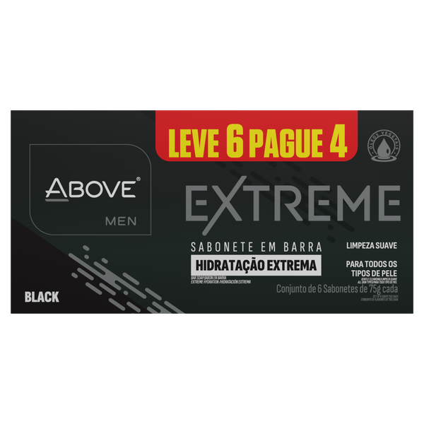 Sabonete Above Extreme Black Leve 6 Pague 4 75g