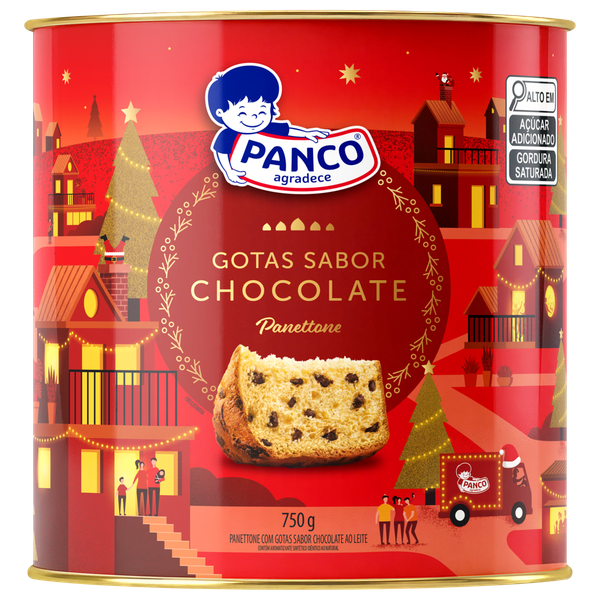 Panettone Panco Lata Gotas Chocolate 750g
