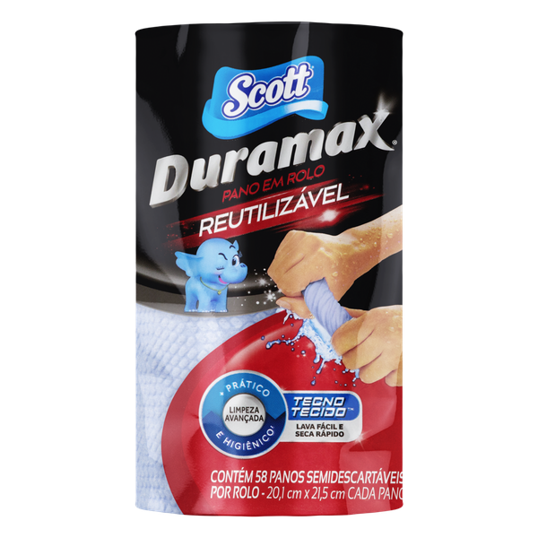 Pano Reutilizável em Rolo Azul Scott Duramax 58 Unidades