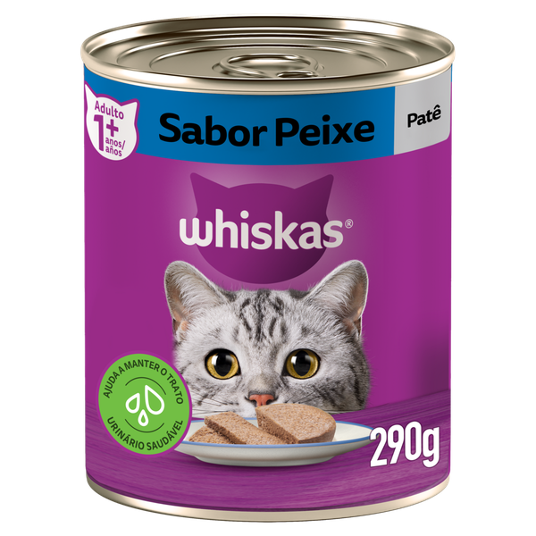 Ração Whiskas Adulto Lata Patê Peix 290g