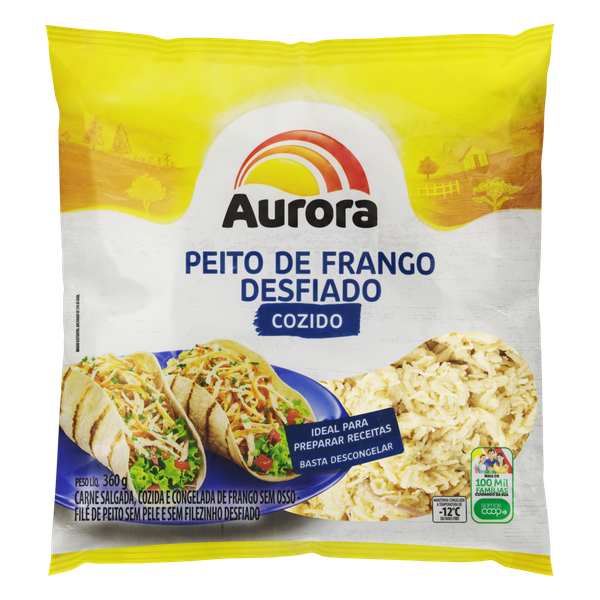 Peito Frango Aurora Desf Cozido Temperado 360g