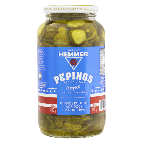 Pepino Hemmer Agridoce Rodelas 440g