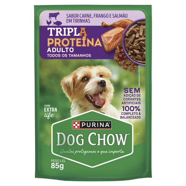 Ração Dog Chow Adulto Sachê Carne Frango Salmão 85g