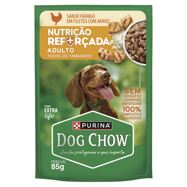 Ração Dog Chow Adulto Sachê Frango Arroz 85g