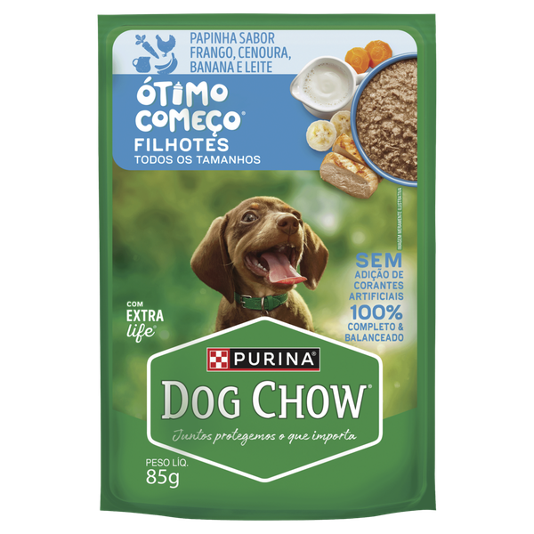 Ração Dog Chow Filho Sachê Frango Leite 85g