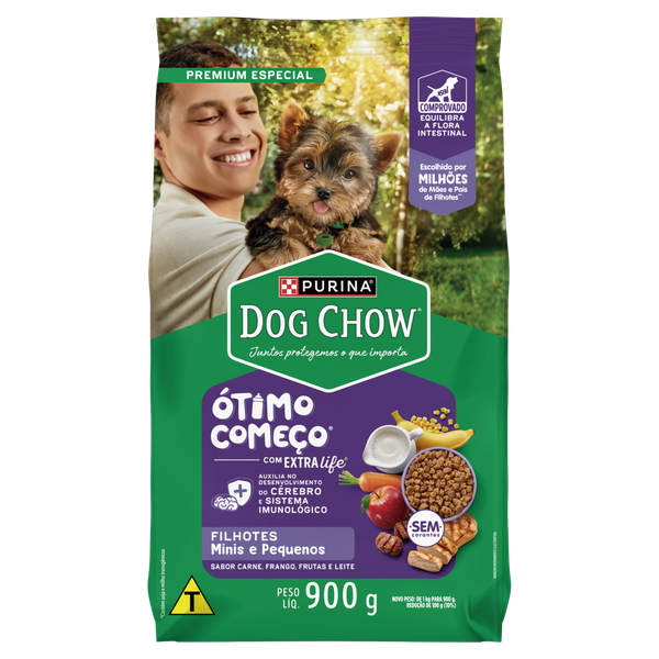 Ração para Cães Dog Chow Filhotes Carne e Frango 900g