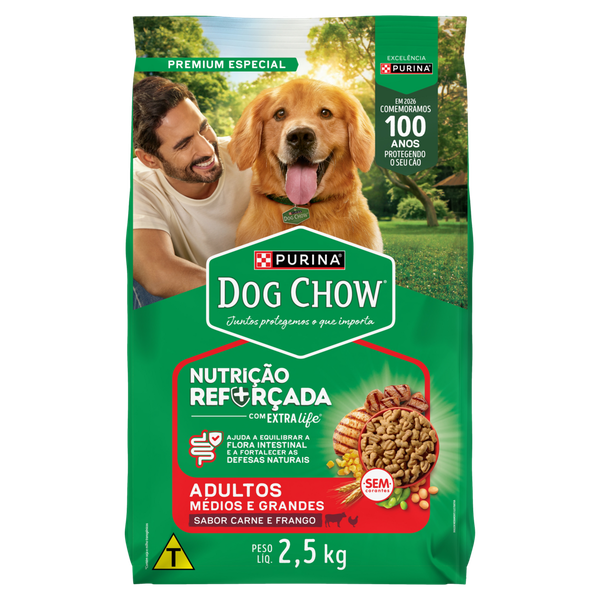 Peti Ração Dog Chow Médios Grandes Carne Frango 2,5kg