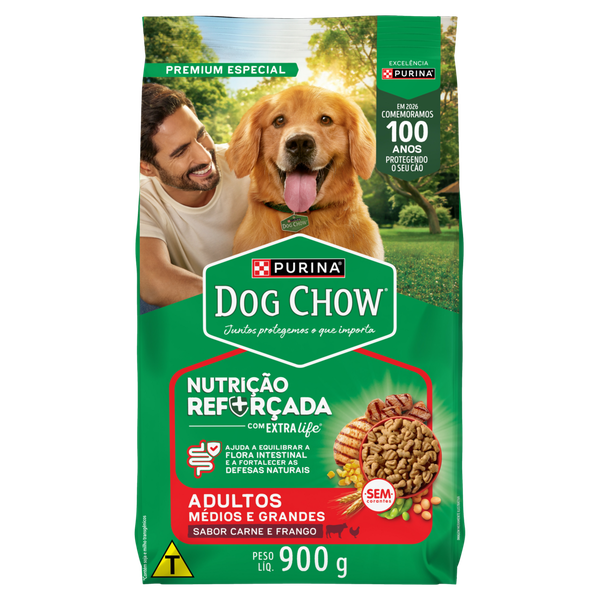 Peti Ração Dog Chow Médios Grandes Carne Frango 900g