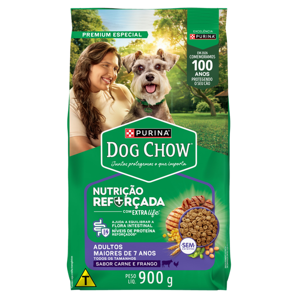 Ração para Cães Dog Chow Nutrição Reforçada Carne e Frango 900g