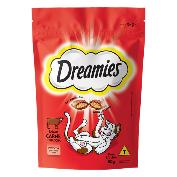 Petisco Dreamies Pouch Carne 80g