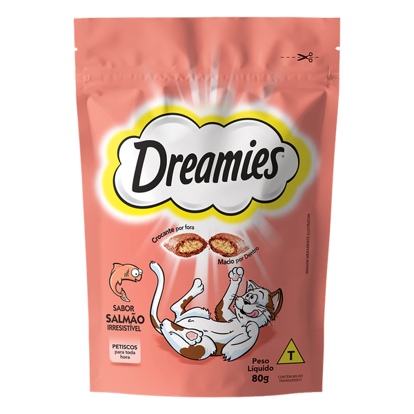 Petisco Dreamies Pouch Salmão 80g