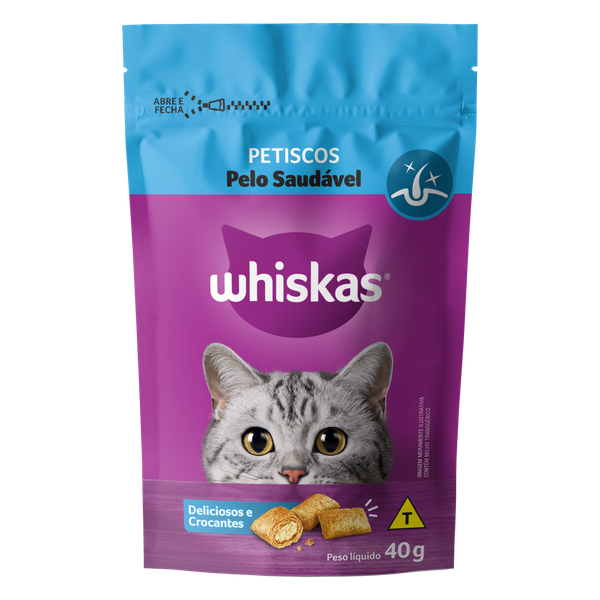 Petisco Whiskas Pouch Pelo Saudável 40g