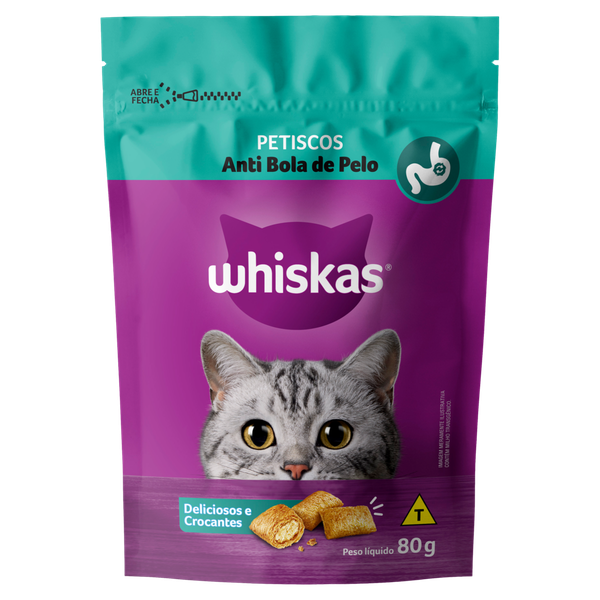 Petisco Whiskas Pouch Anti Bola de Pelo 80g