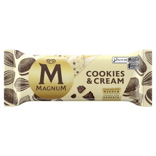 Picolé Kibon Magnum Cookies Cream 69g