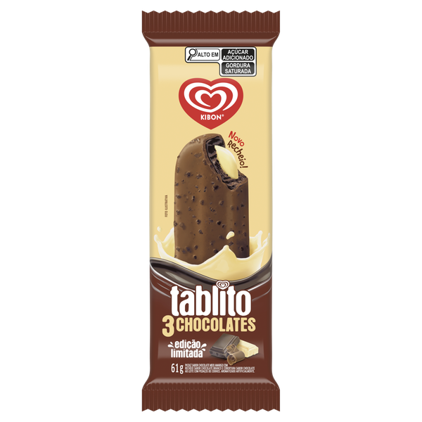 Picolé Kibon Tablito 3 Chocolates 72ml