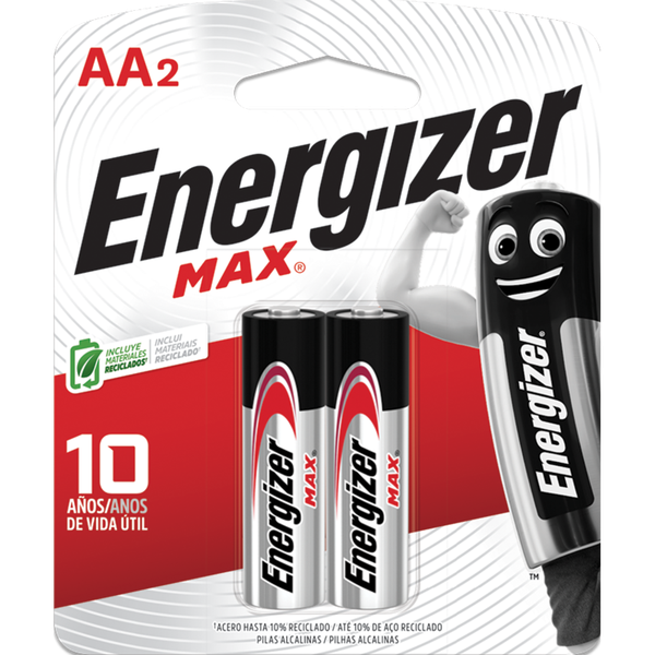 Pilha Alcalina Energizer Max Tamanho AA Pequena Cartela com 2 und