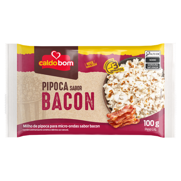 Pipoca para Micro-Ondas Caldo Bom Bacon 100g