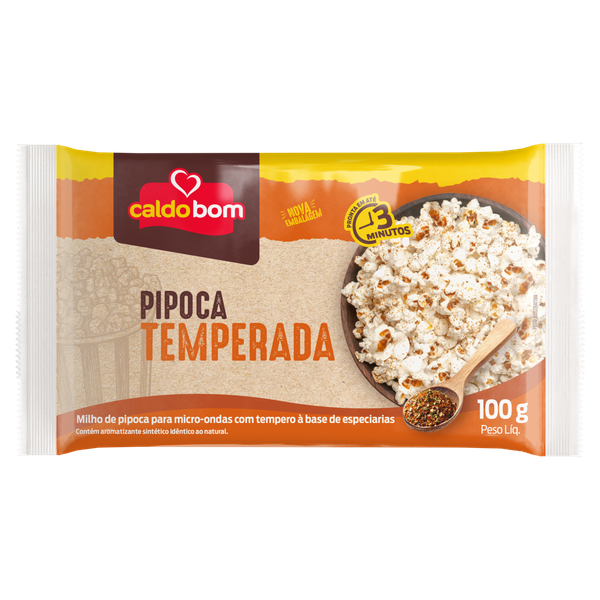 Pipoca para Micro-Ondas Caldo Bom Temperada 100g